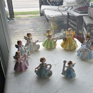 Angel Figurine Set with Numbers Josef Originals Birthday 1 Missing 2 To 9. Mcm